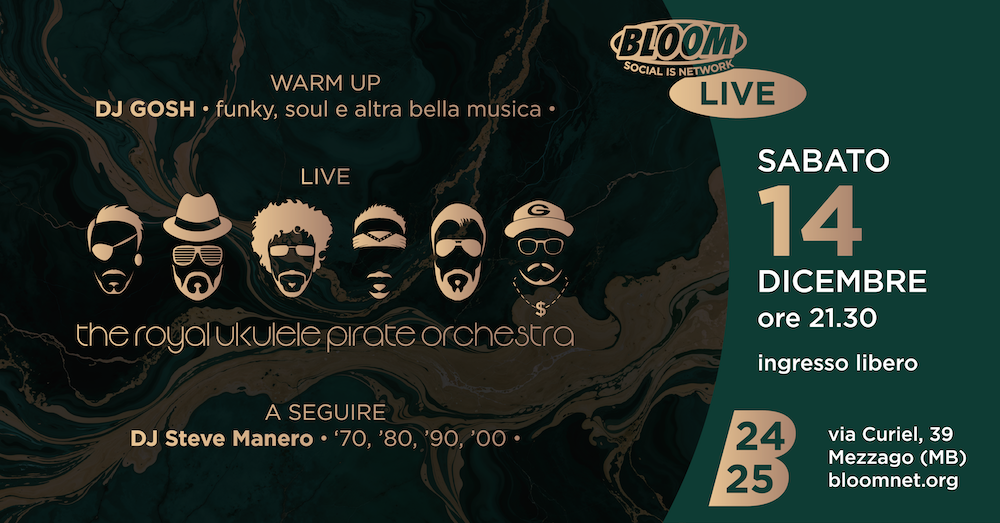 The Royal Ukulele Pirate Orchestra live w/ Warm Up by Dj Gosh & dj set post live di Steve Manero