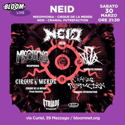 •Terzo Sabba• | Neid + Misophonia + Cirque De La Merde + NoD + Cranial Putrefaction